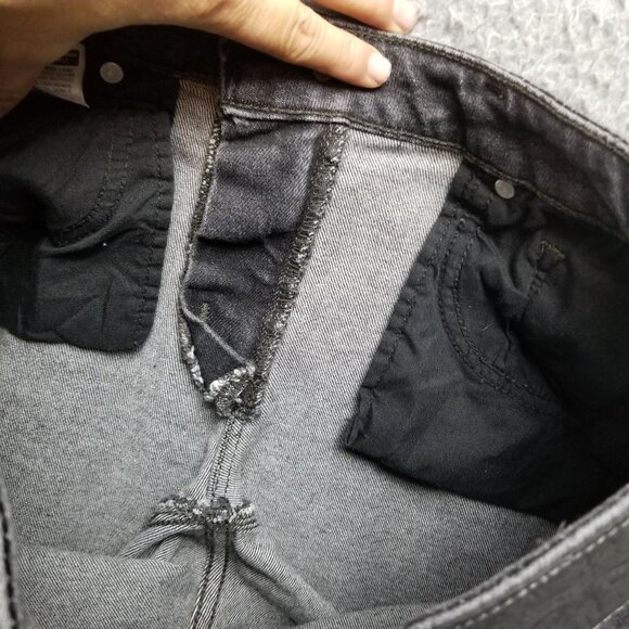 Levis Jeans Womens 29 711 Faded Black Stretch Distressed Low Rise Skinny - Picture 13 of 16